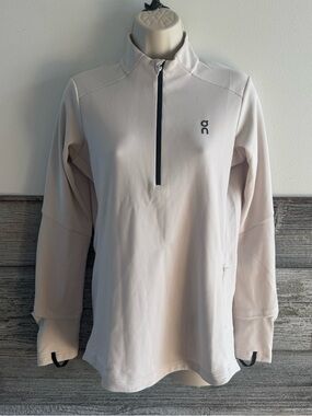 On Running Climate Shirt Women Small White 1/4 Zip Long Sleeve Athletic Top (O1)